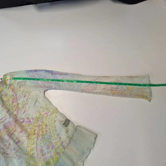 Just Cavalli Size *38 Italian (XS, 2) Printed Crepe Elasticized Hem Blouse - Picture 14 of 15